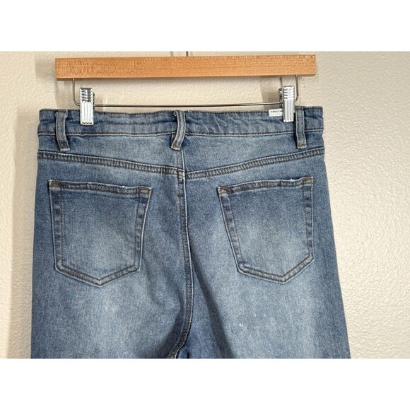 Almost Famous Straight Leg Distressed Dad Jeans Size 9 Juniors Denim Rue21 EUC - Picture 6 of 14